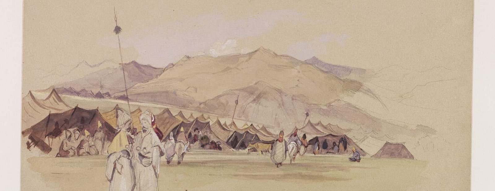 Koordish Encampment. Plain of Chalderan scene of great battle between Shah Ismail and Sultan Selim I. Drawing by Frederick Christian Lewis, dated 1836.jpg Çardêran