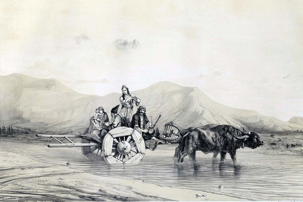 Laborers of Khosrova Azerbaijan by Eugène Flandin.jpg Selmas
